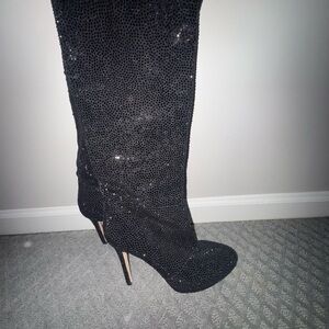 Vero Cuoio Black Sparkle Heeled Boots